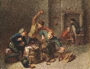 BROUWER, Adriaen Brawling Peasants oil painting